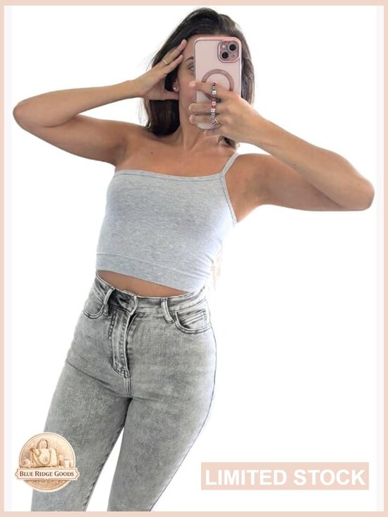 Tops - One Shoulder Crop Top Asymmetrical Sleeveless Tank Going Out Night Versatile